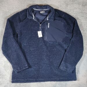 Hi-Tec Sherpa Fleece Men's Size XXL Blue Warm Long Sleeve Pullover 1/4 Zip NWT